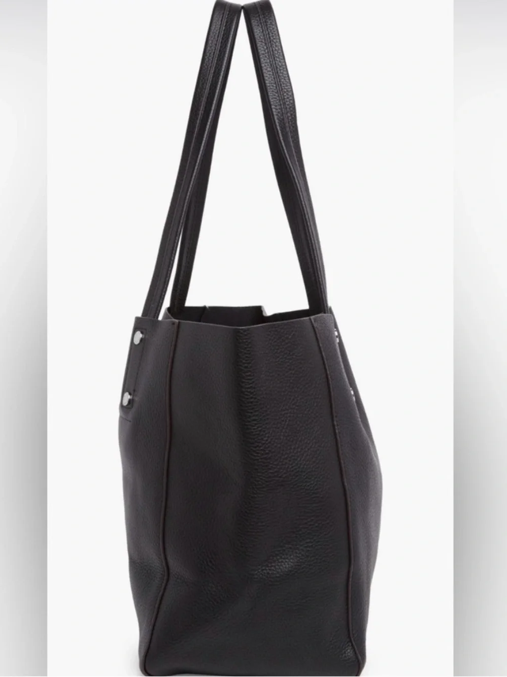 Aimee Kestenberg Manifest Tote Black Pebbled Leather Silver Hardware EUC